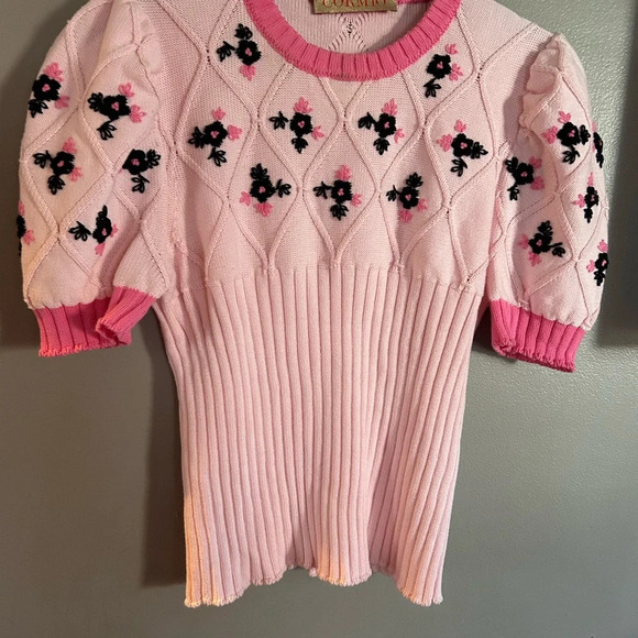 Pink Floral Puff Sleeve Top - Picture 5 of 11